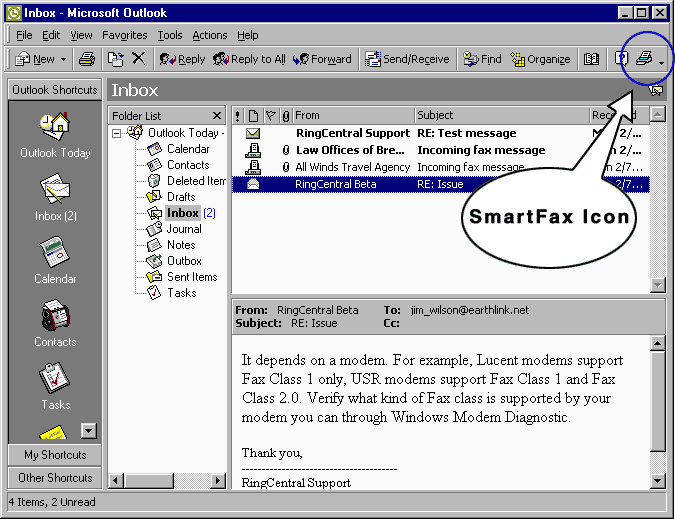 SmartFax Pro 2004 software screenshot
