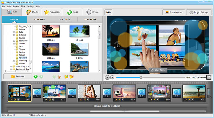 SmartSHOW 3D 8.25 software screenshot
