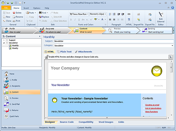 SmartSerialMail Enterprise 7.1.0.465 software screenshot