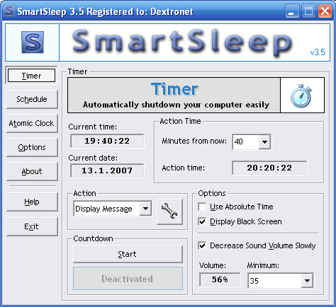 SmartSleep 3.62 software screenshot