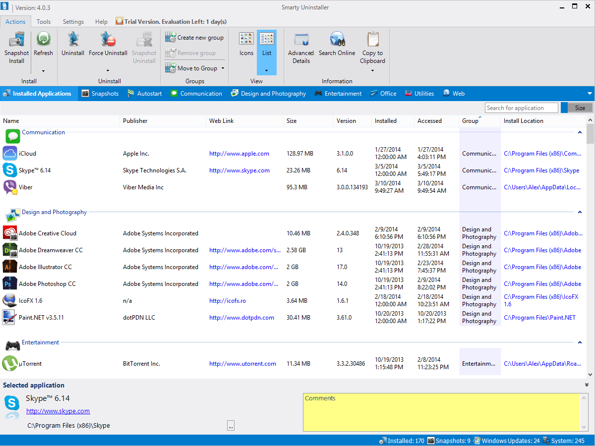 Smarty Uninstaller 4.5.1 software screenshot