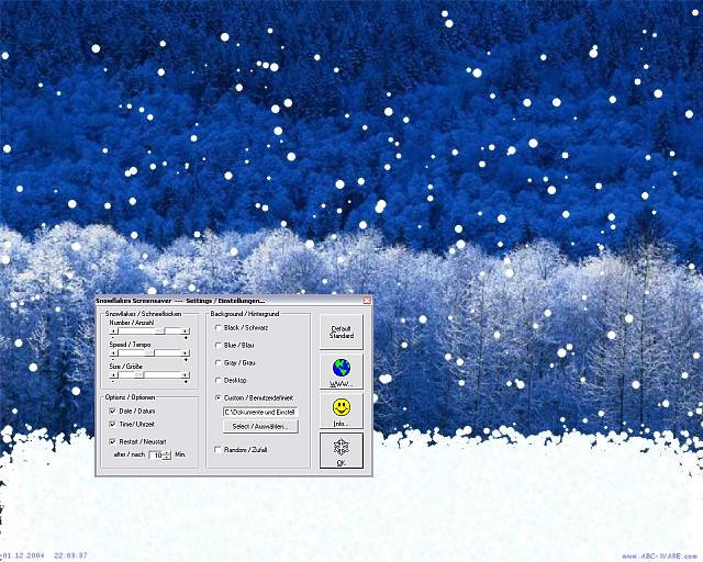 Snowflakes Screensaver 2.01.0505 software screenshot