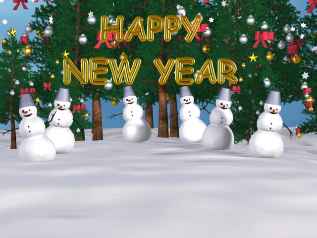 Snowman New year Screensaver 2.2 software screenshot