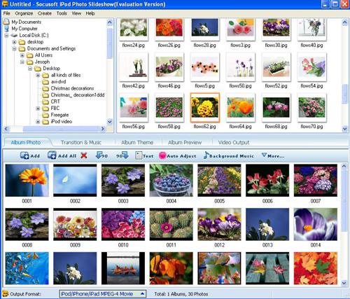Socusoft iPod Photo Slideshow 8.05 software screenshot
