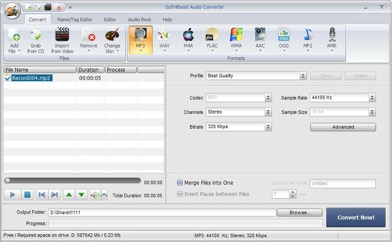 Soft4Boost Audio Converter 4.4.7.541 software screenshot
