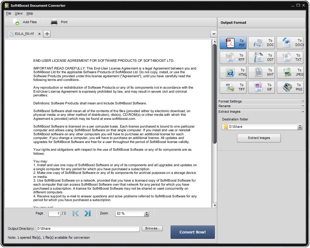 Soft4Boost Document Converter 4.8.5.535 software screenshot