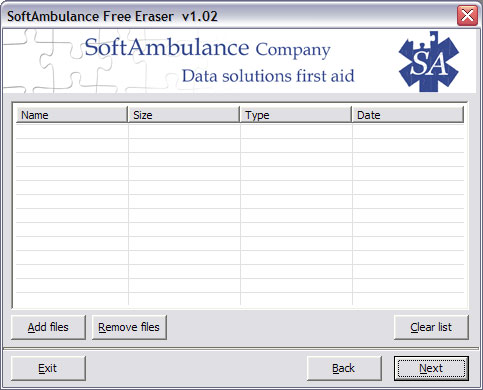 SoftAmbulance Free Eraser 1.02 software screenshot