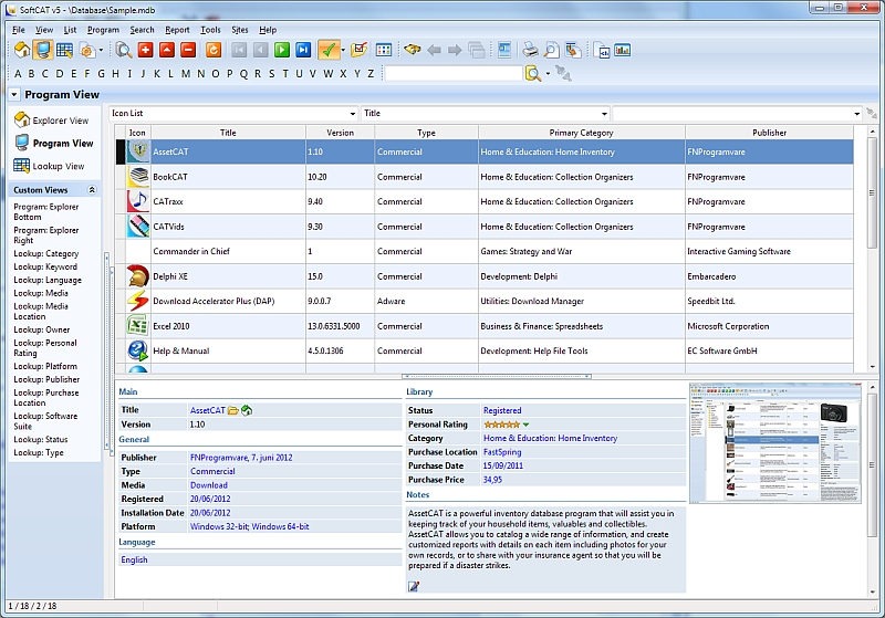 SoftCAT 5.11 software screenshot