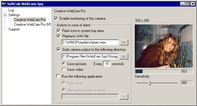 SoftCab Webcam Spy Lite 1.3 software screenshot
