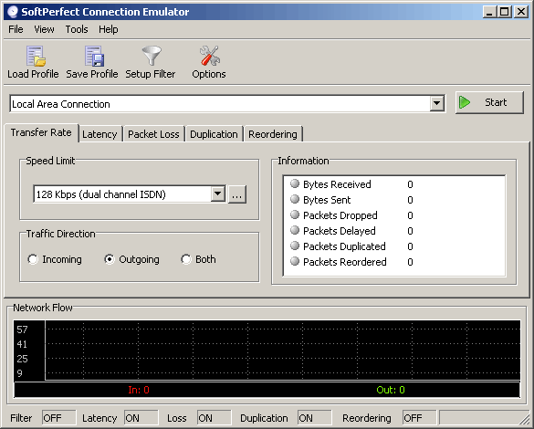 SoftPerfect Connection Emulator 1.7.3 software screenshot