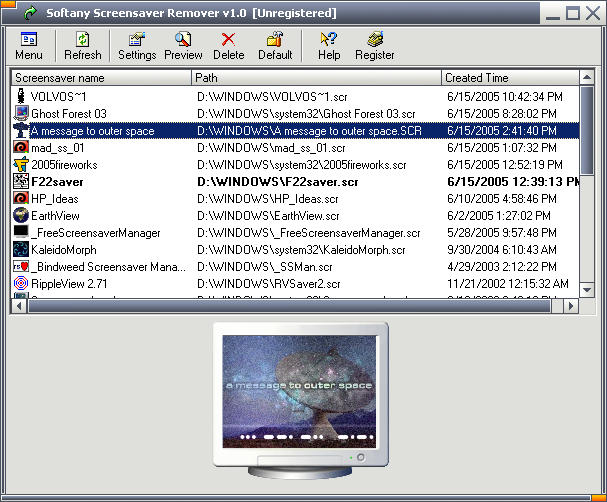 Softany Screensaver Remover 1.0 software screenshot