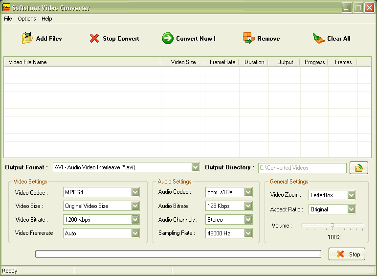 Softstunt Video Converter 4.0 software screenshot