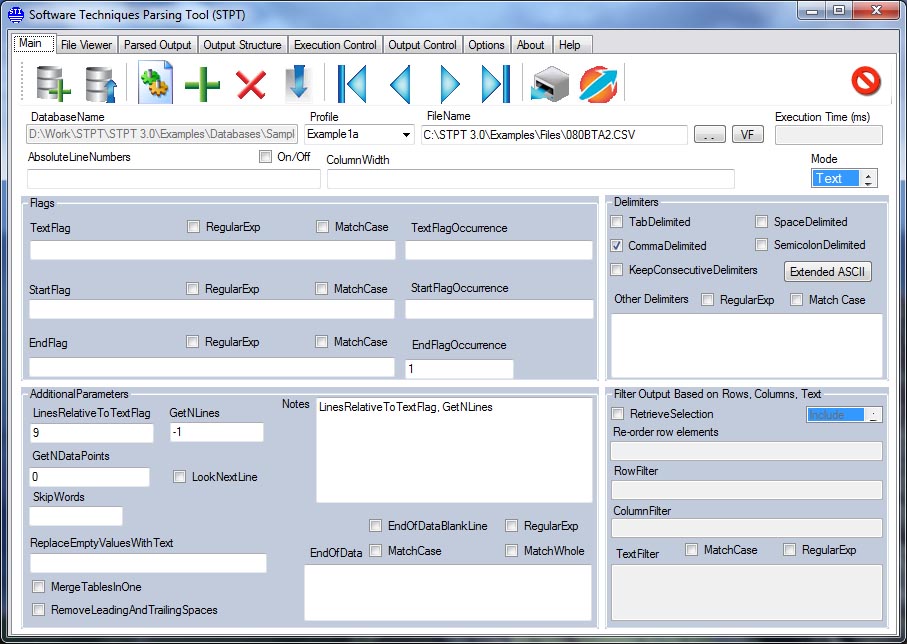 Software Techniques Parsing Tool (STPT) 2.0.0 software screenshot