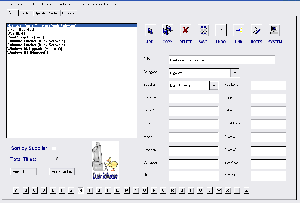 Software Tracker 5.1.1 software screenshot