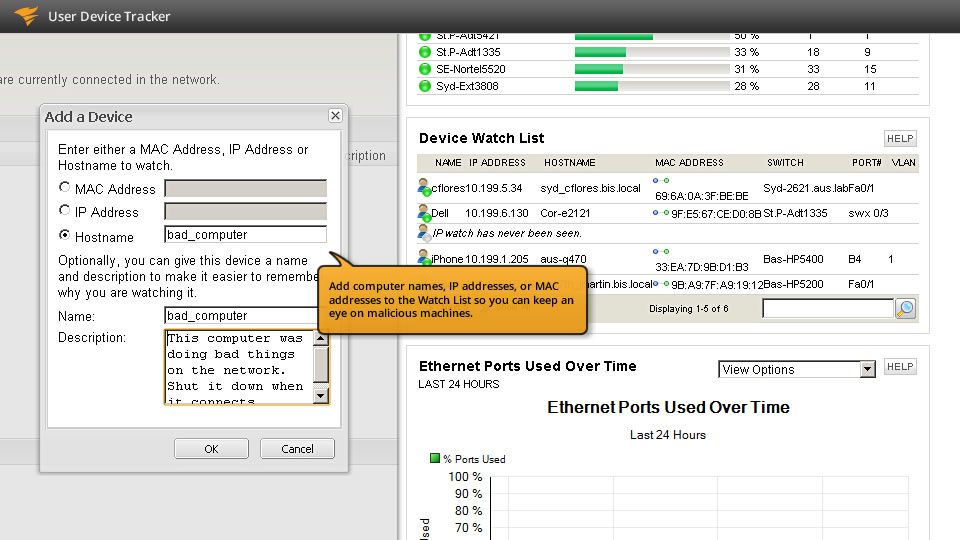 SolarWinds User Device Tracker 3.2.3 software screenshot