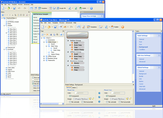 Sothink Menu Builder suite 6.9 software screenshot