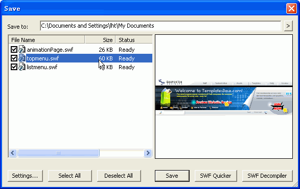 Sothink SWF Catcher for IE - Free 3.3.1 software screenshot