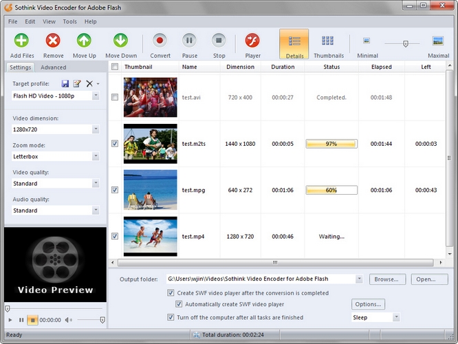 Sothink Video Encoder for Adobe Flash 3.1.1 software screenshot
