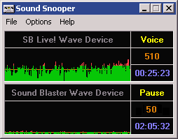 Sound Snooper 1.3.2 software screenshot