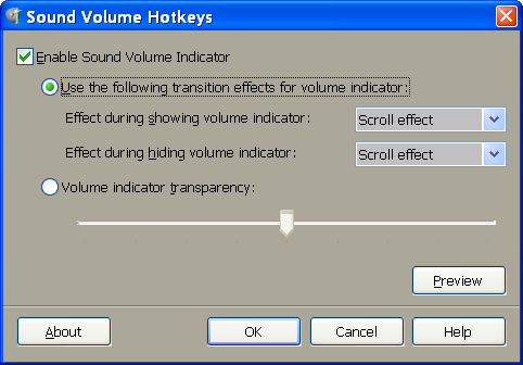 Sound Volume Hotkeys 1.1 software screenshot
