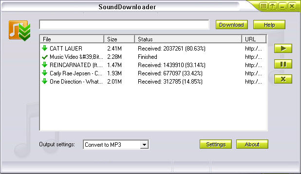 SoundDownloader 2.8 software screenshot