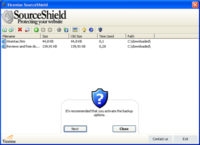 SourceShield 1.0.166 software screenshot