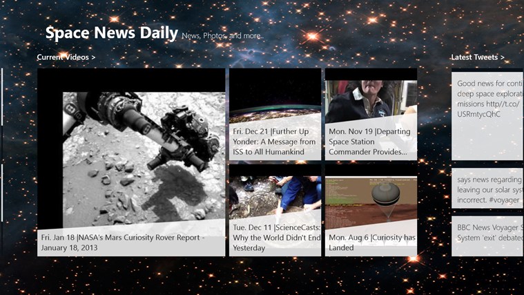 Space News Daily for Windows 8 1.0.0.1 software screenshot