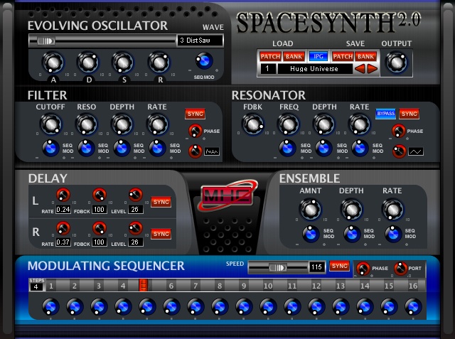 Space Synthesizer 2.0.3 software screenshot