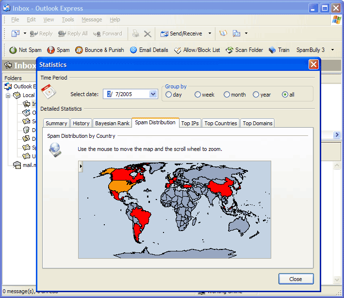 Spam Bully 3 for Outlook Express 3.0.0.15 software screenshot