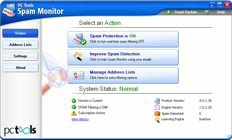 Spam Monitor 4.0 software screenshot