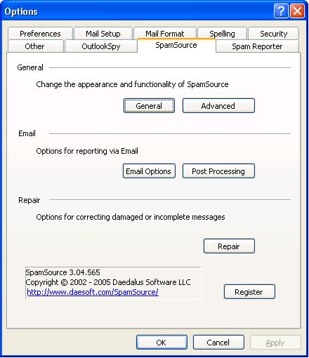 SpamSource 5.0.0.120 software screenshot
