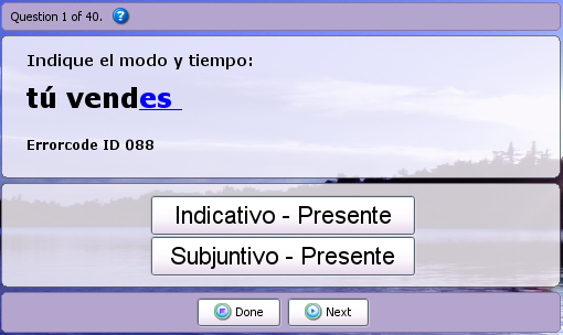 Spanish Verbs 1 1.0.0010 software screenshot