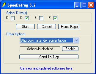 SpeeDefrag 5.2.1 software screenshot