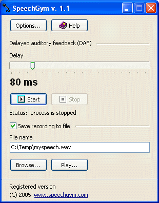 SpeechGym 1.0 software screenshot