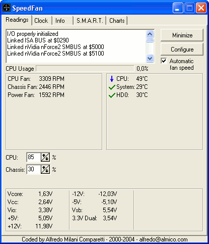 SpeedFan 4.52 software screenshot