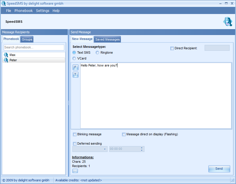 SpeedSMS 2.0 software screenshot