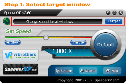 SpeederXP 2.63 software screenshot