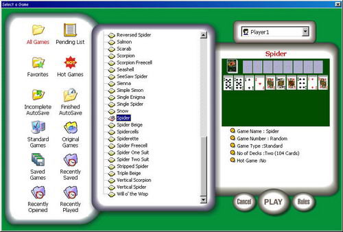Spider Collection 7.0 software screenshot