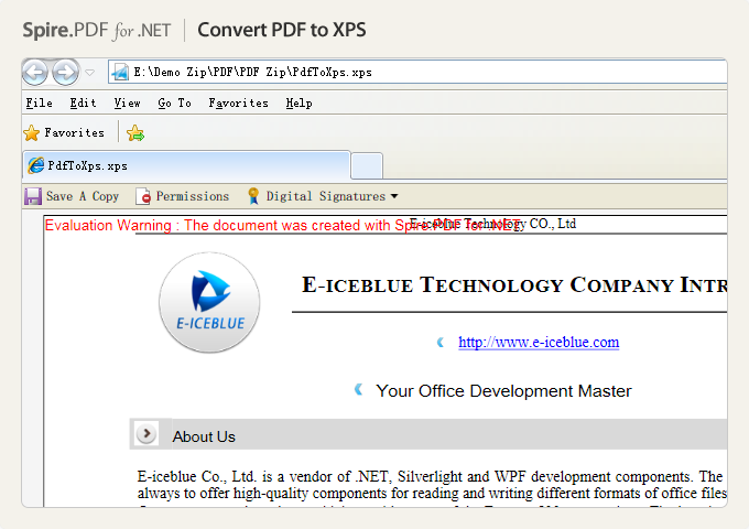 Spire.PDF for .NET 3.6 software screenshot