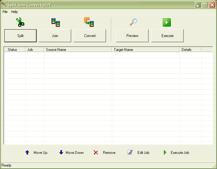 Split Join Convert MOV 2.1 software screenshot