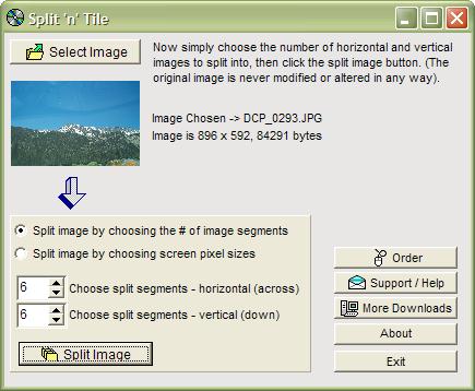 Split and Tile Image Splitter 2.11 software screenshot