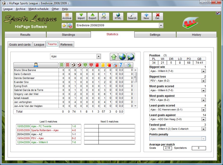 Sports League 4.5.2 software screenshot