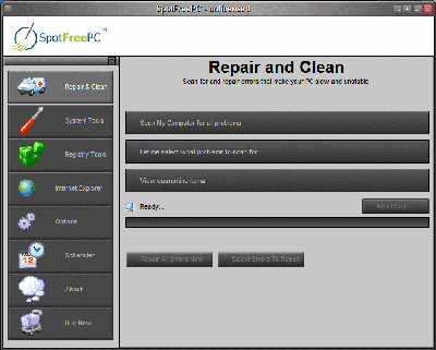 SpotFreePC Registry Cleaner 4.0 software screenshot