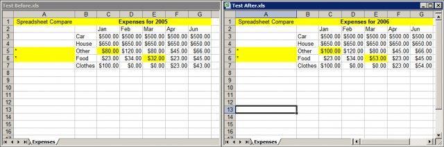 Spreadsheet Compare 1.34.8 software screenshot