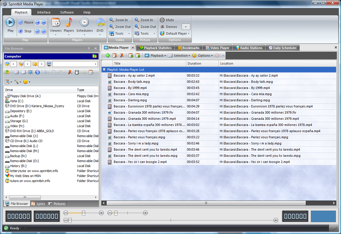 Sprintbit Media Player 2.4 software screenshot