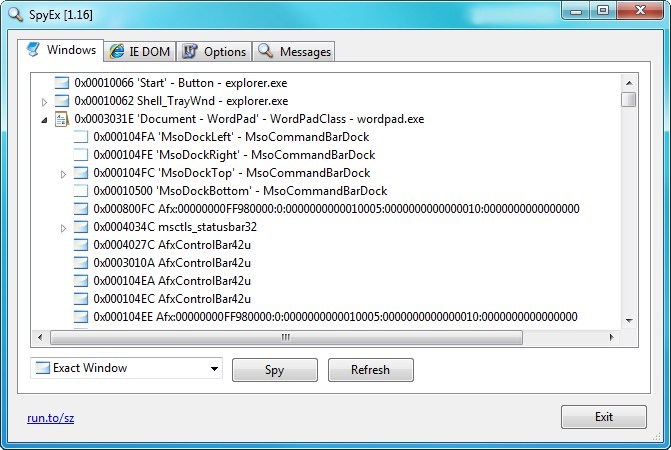 SpyEx 1.30 software screenshot