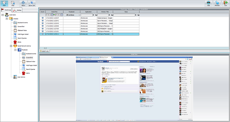 Spyrix Facebook Monitor 5.0.4 software screenshot