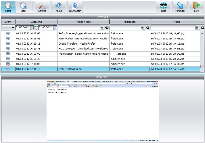 Spyrix Free Keylogger 10.5.0 software screenshot