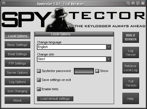 Spytector 1.3.7.8 software screenshot