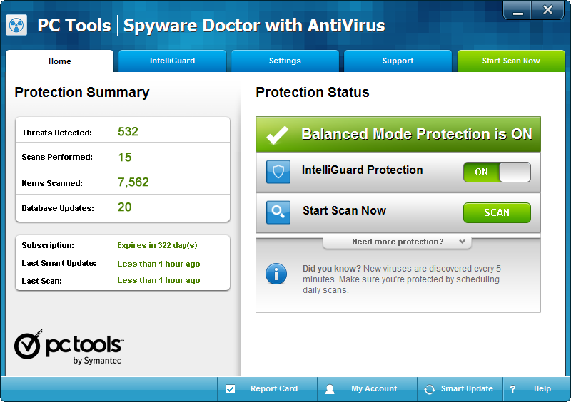 Spyware Doctor with AntiVirus 9.1.0.2898 software screenshot